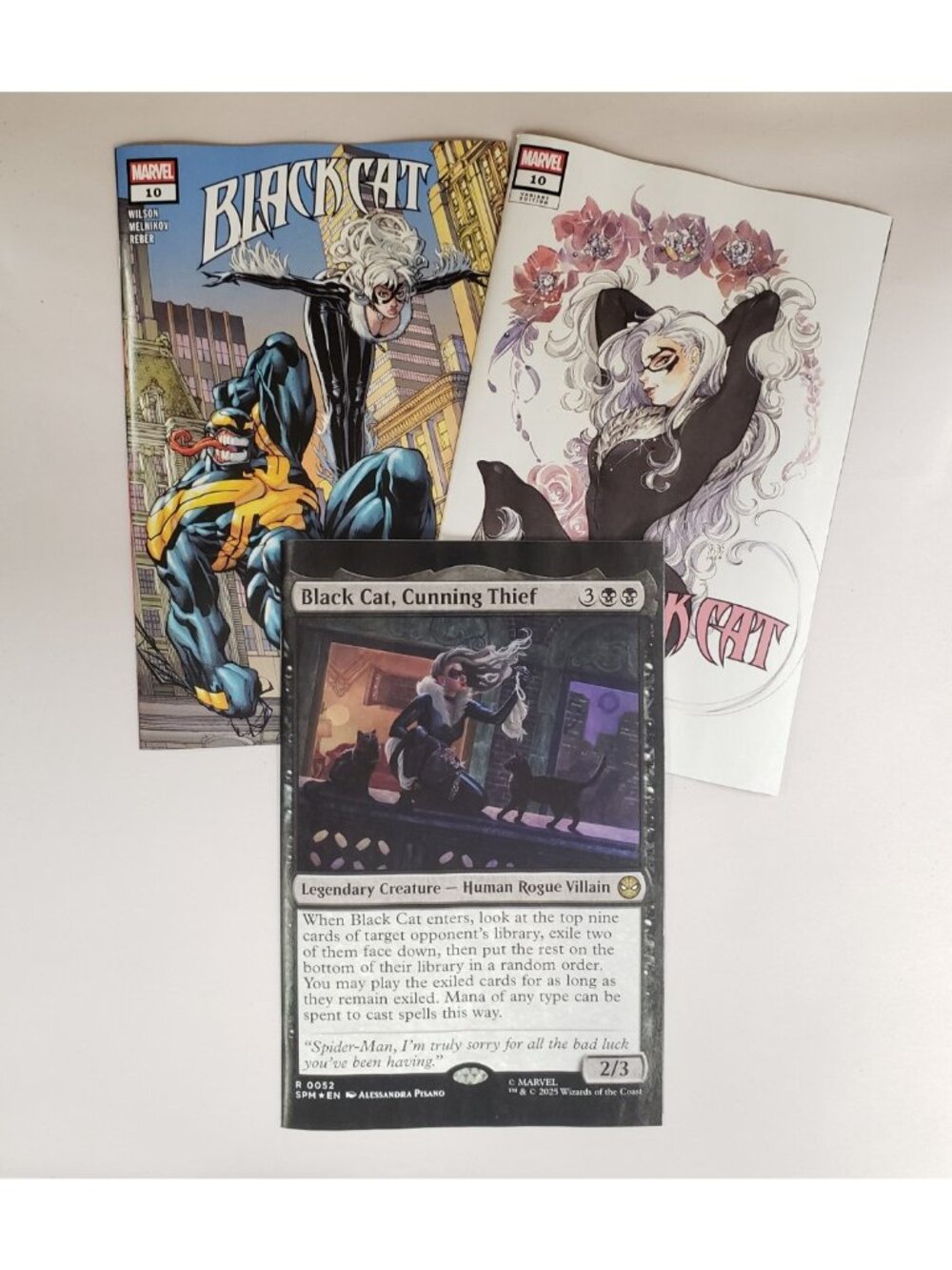 Black Cat #10 Monoko MTG Variant x3 Set Marvel Magic the Gathering - Picture 3 of 6